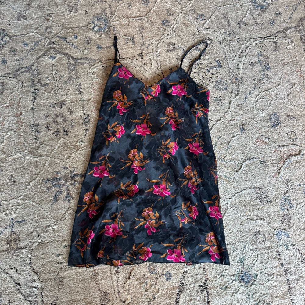 Victoria's Secret Black and Pink Floral Dress